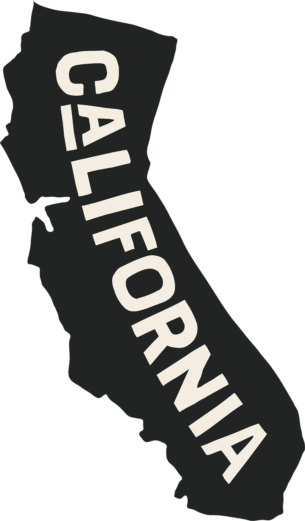 silhouette of the landmass of california