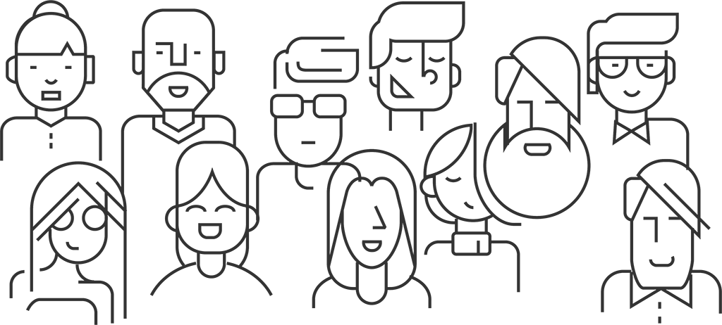 image of individuals grouped together composing a team